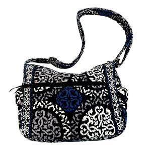 Vera Bradley Retired 'Canterbury' Cobalt/Black/White Large Shoulder Bag